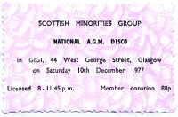 SMG National AGM Disco 10 December 1977